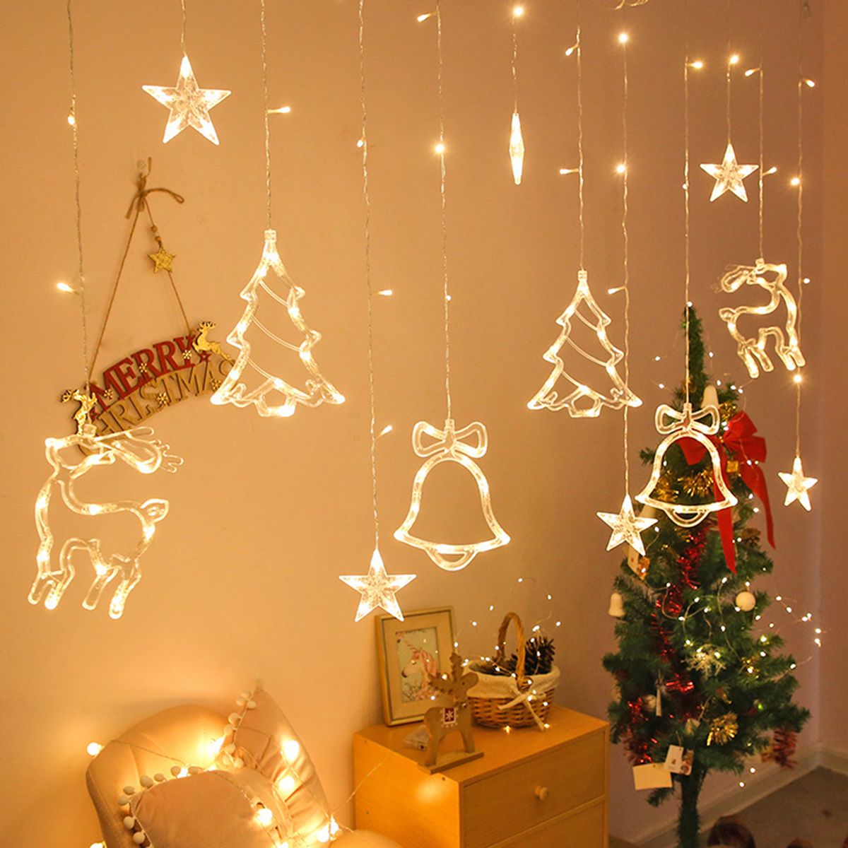 Hanging Fairy LEDs String Lights Curtain Lamp 8 Different