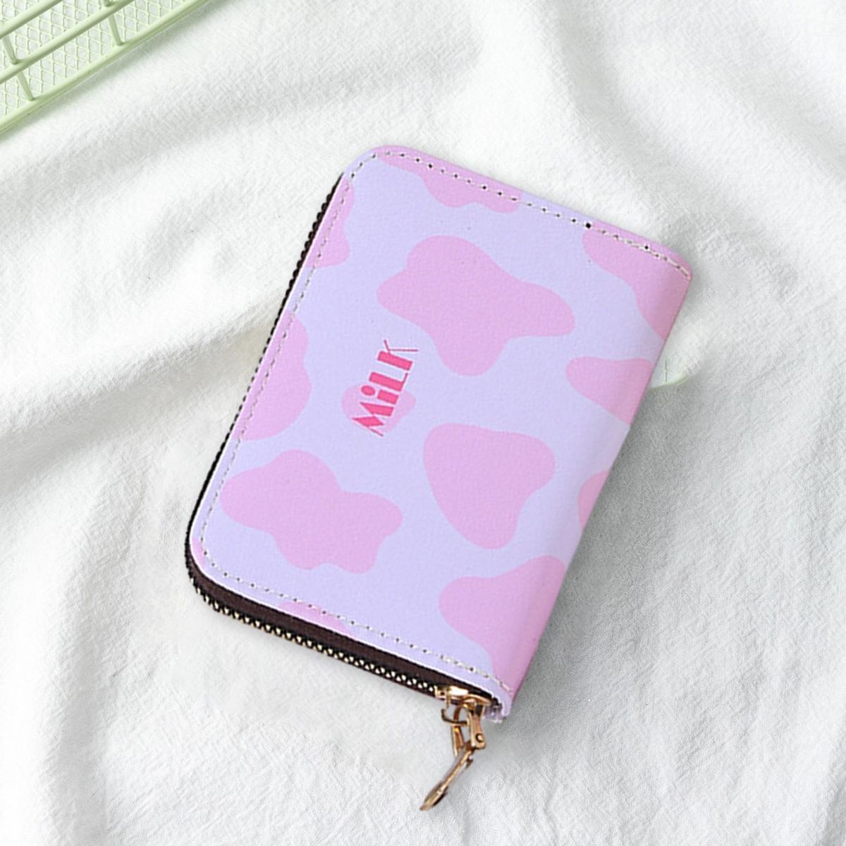Cartoon Dairy Cow Wallet Ladies Wallet with Cow Pattern Pink