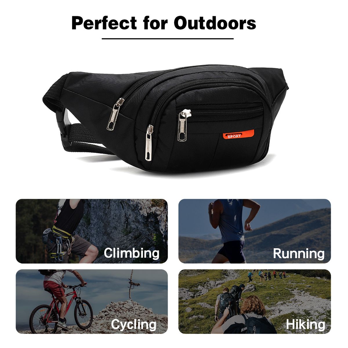 Unisex Fanny Pack Waterproof Large Capacity Adjustable