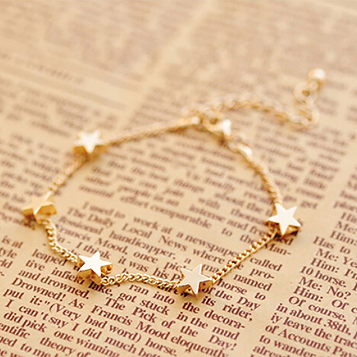 Bracelet Adjustable Simple Gold-toned Love Heart Chain-