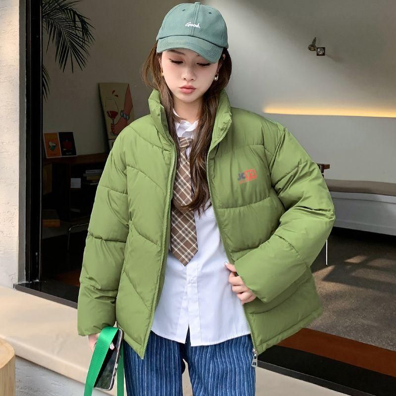 Popular Cotton-Padded Coat 2023 New Winter Thickened Casual Cotton-Padded Jacket Fashion Stand Collar Printing Cotton Coat Jacket Men and Women Same Style