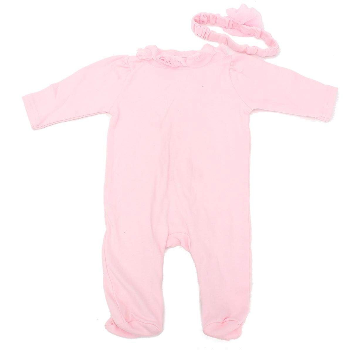 Pink Girl Doll Clothes Headdress Coat Set For 22'' Handmade Lifelike Reborn Baby