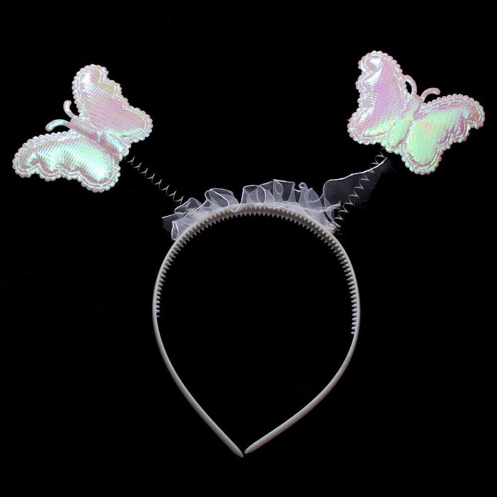 4Pcs/Set Fairy Princess Butterfly Party Costume Wings Wand Headband Skirt Dress White White