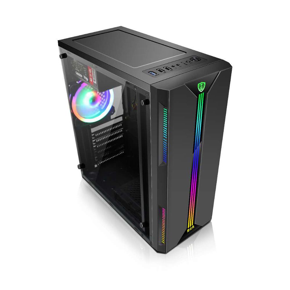 Desktop Computer Case ATX Full-view Side Transparent RGB PC