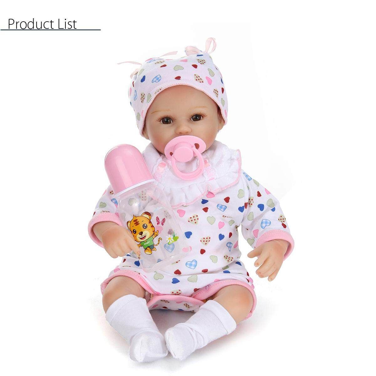 17'' Handmade Cotton Reborn Newborn Baby Girl Doll+Clothes