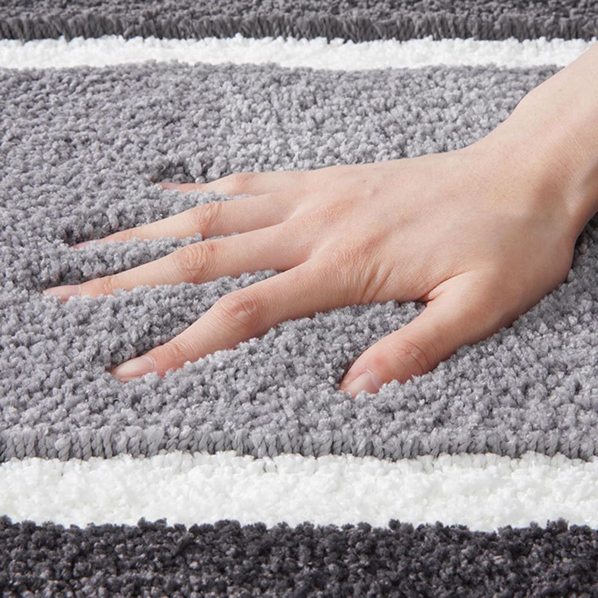 Floor Carpet Bath Mat Thickened Tufted Bathroom Floor Carpet Decor Grey