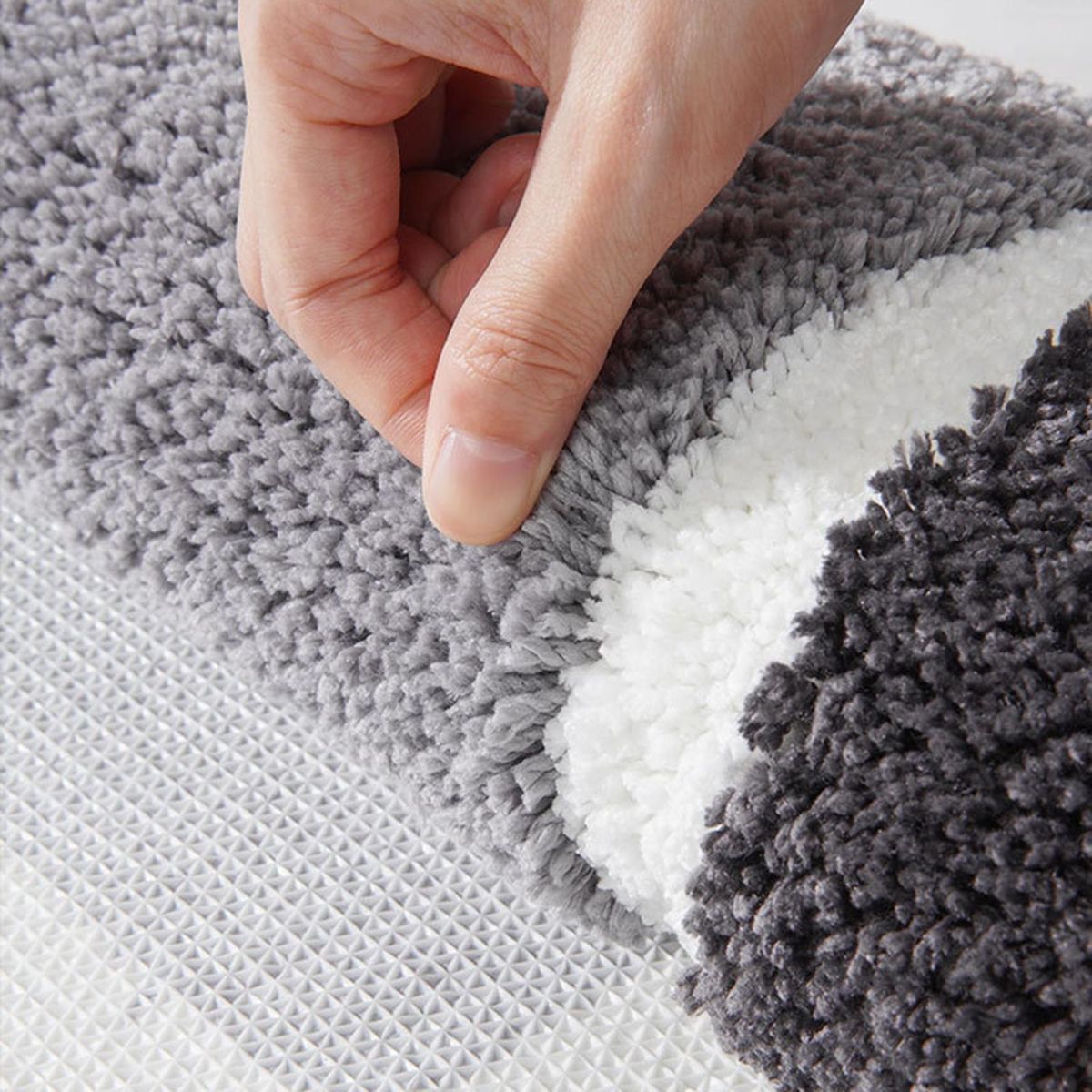 Floor Carpet Bath Mat Thickened Tufted Bathroom Floor Carpet Decor Grey