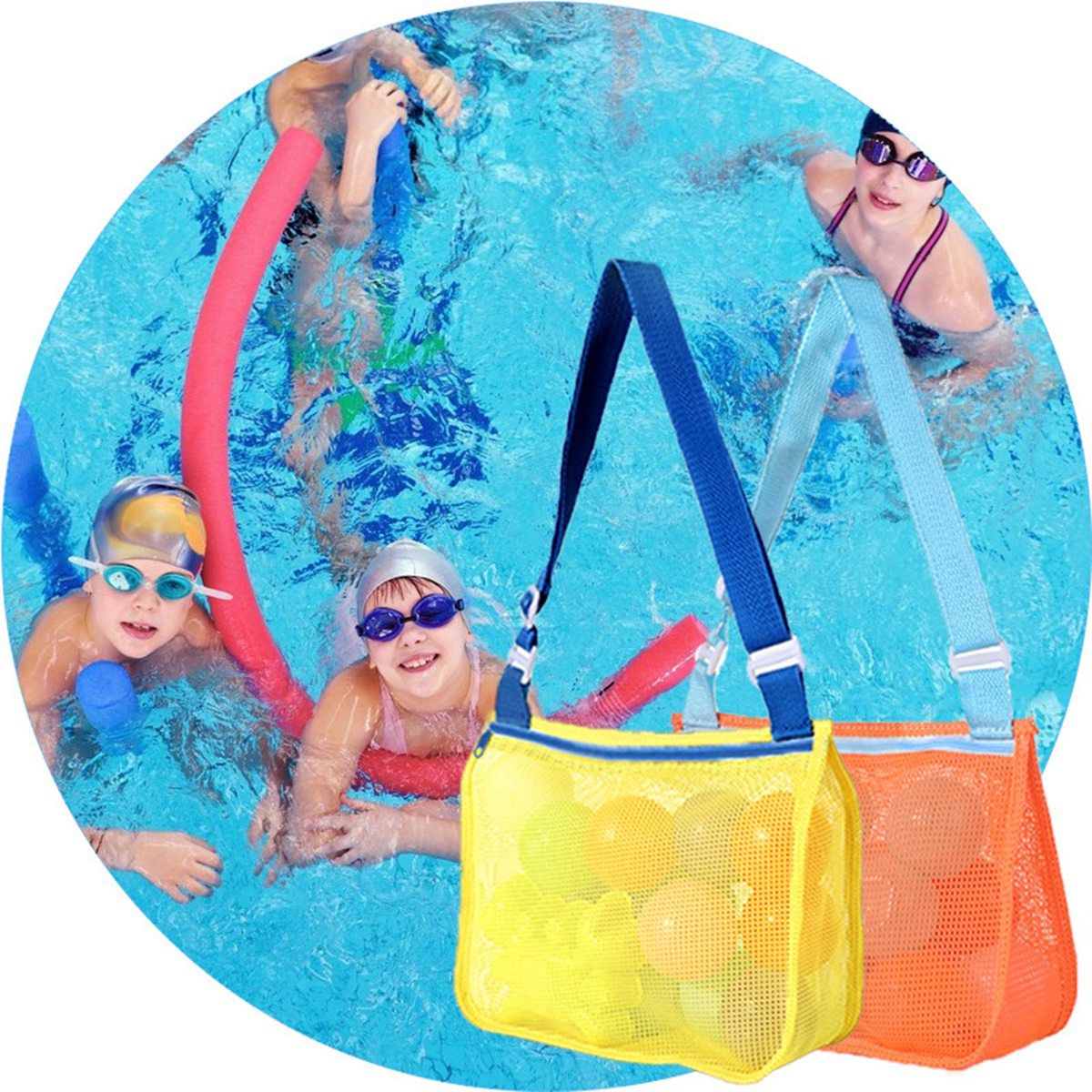 4 Pcs Beach Toys Shell Bags, Beach Bag ,Mesh Beach Bags