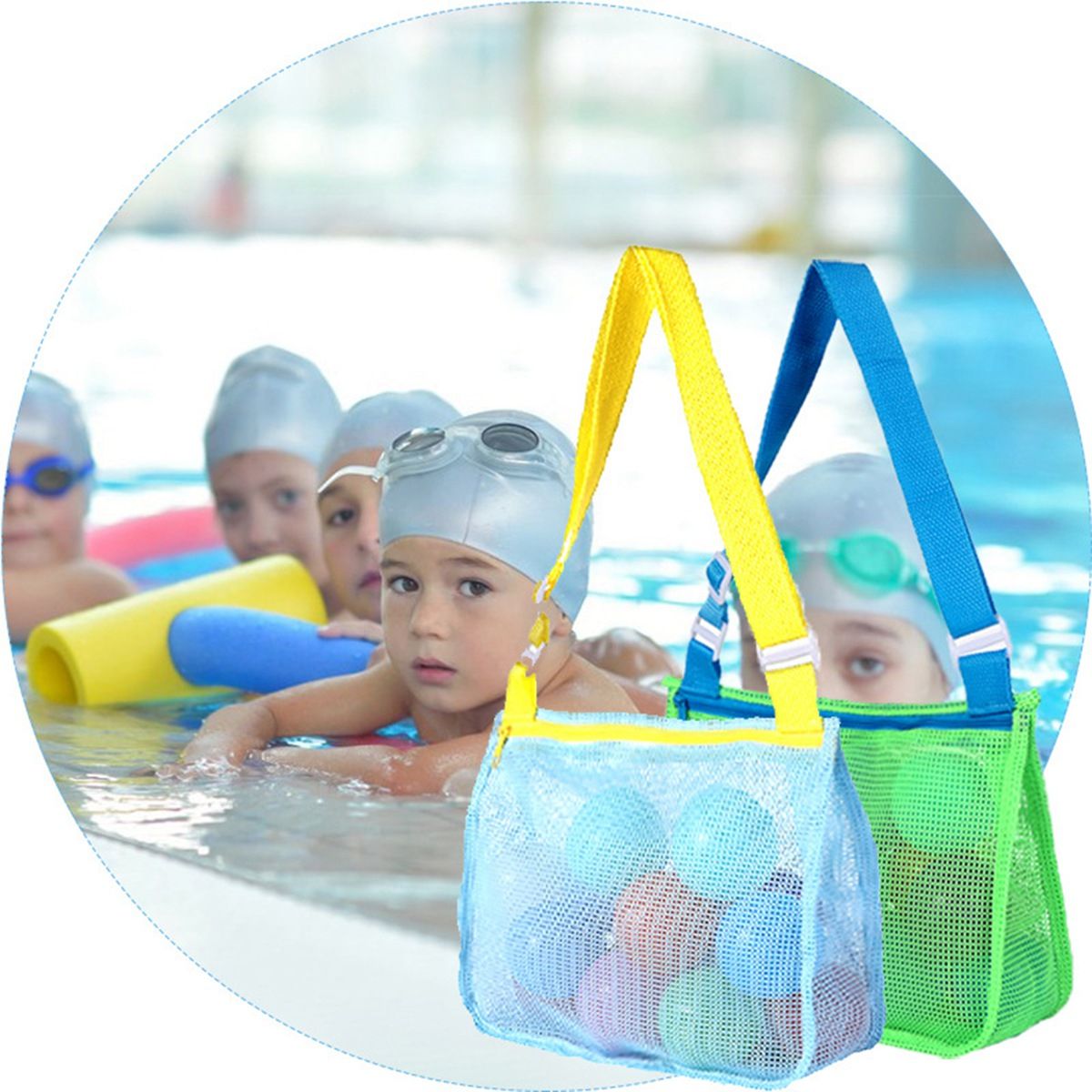 4 Pcs Beach Toys Shell Bags, Beach Bag ,Mesh Beach Bags