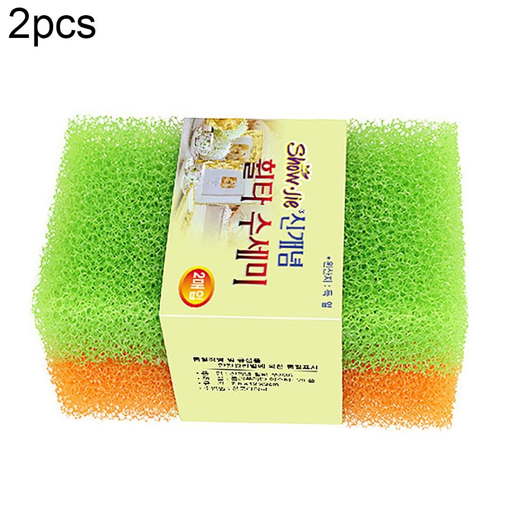 2Pcs Sponge Brush Plate Dish Cloth Washing-Multi-Color