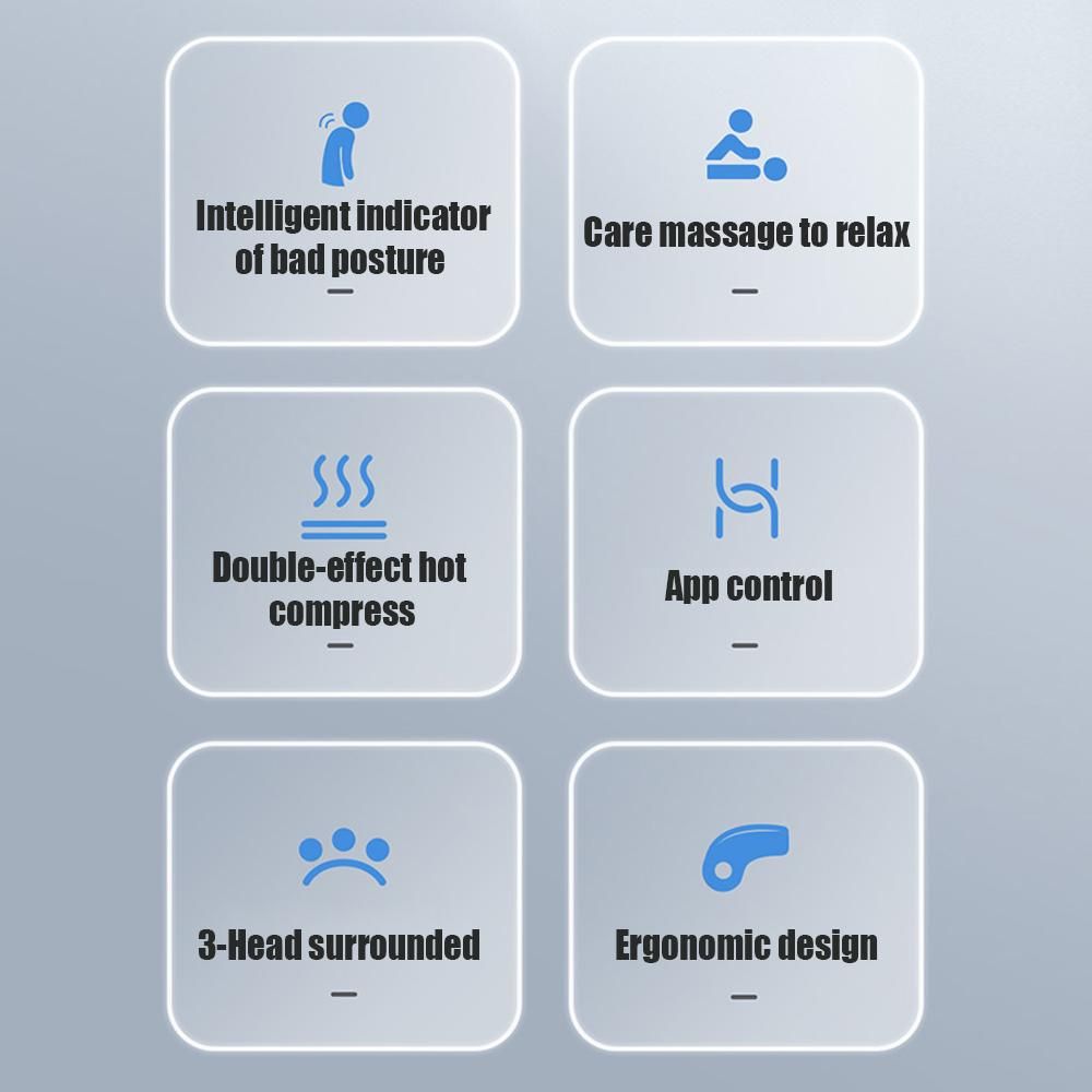 Jeeback G5 Electric Cordless Neck Massager TENS Pulse Relieve Neck Pain 4 Modes 8 Intensity Heating Hot Compress Correct Bad Posture Cervical Massage Health Care APP Control