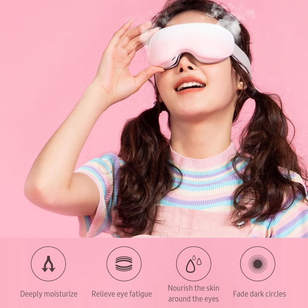 Hipee Smart Steam Eye Mask Portable Rechargeable Eye Heat Mask Eye Mask with Warm/Cool Modes for Relax and Reduce Eye Strain Dark Circles Eye Bags Dry Eye Improve Sleep