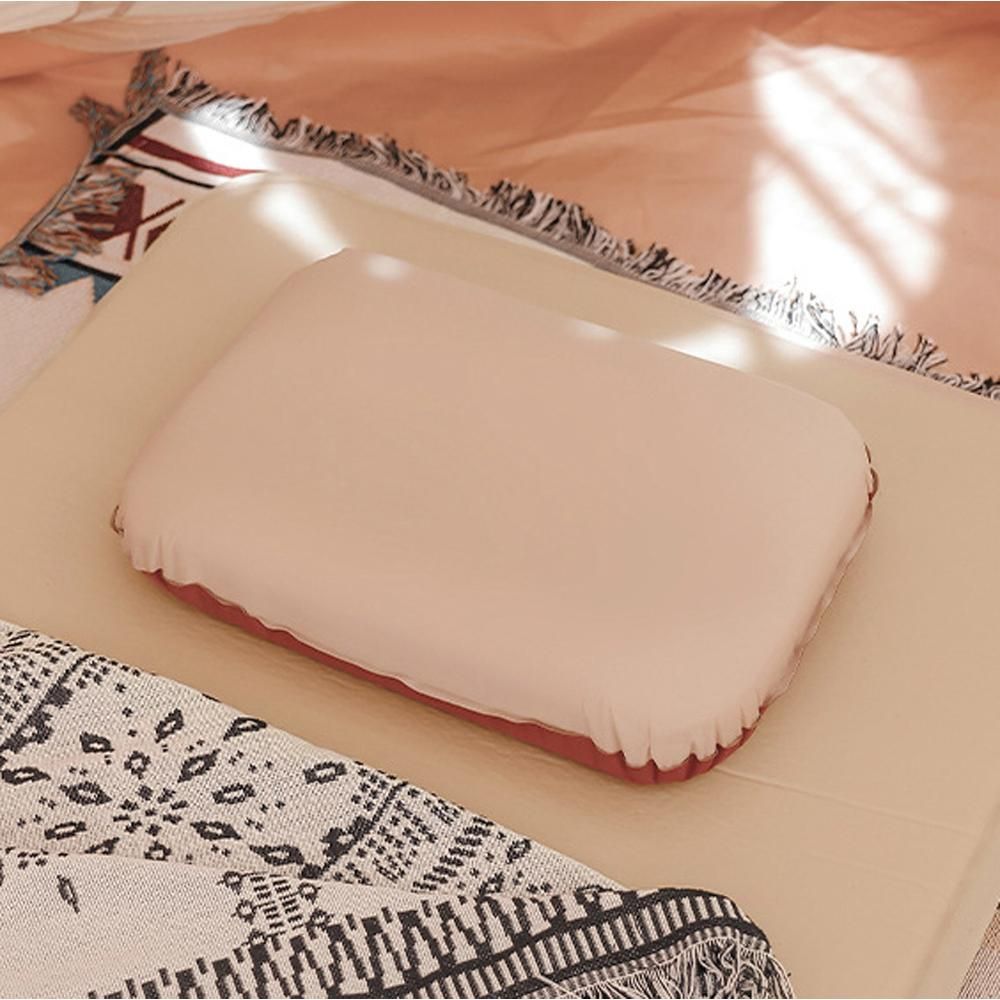 Outdoor Camping Pillow 3D Sponge Inflatable Pillow Ultralight Portable Home Office Sleeping Pillow Travel Air Pillow Automatic Inflation Neck Pillow