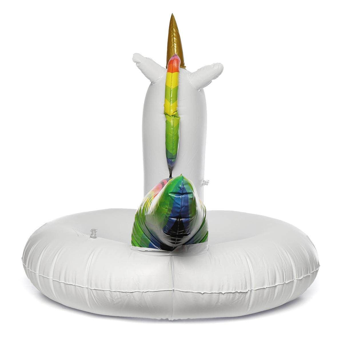311878462178 Inflatable Flamingo Unicorn Swim Ring Float Raft Seat Swimming Pool (White) White