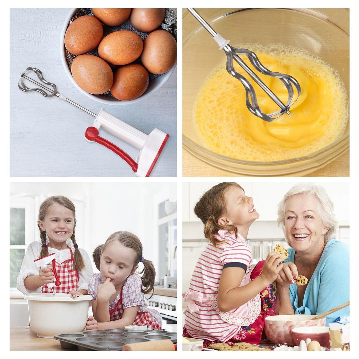 Hand Blender for Eggs Cream Smoothies Flour for Kitchen Bakery Beverage Shop Handy Easy Operation Red