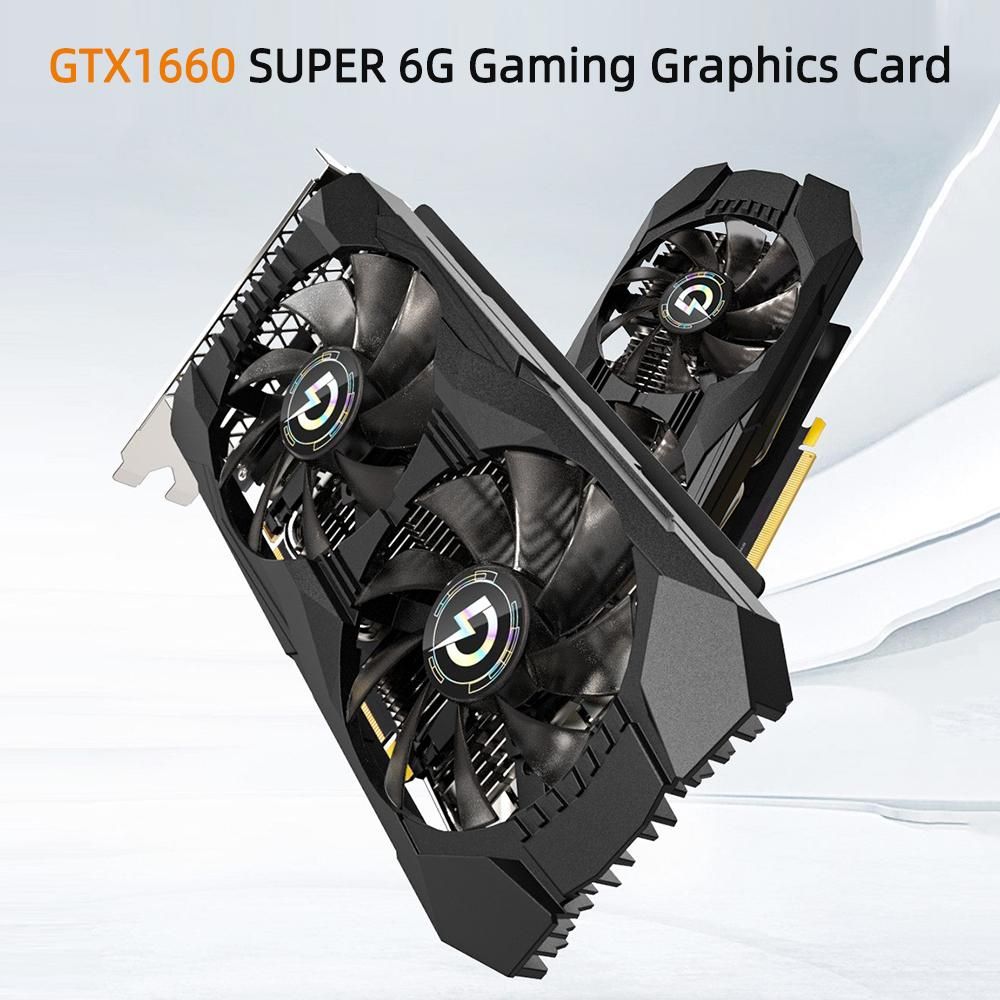 Peladn GTX1660 SUPER 6G Gaming Graphics Card 6G/192bit/GDDR6 Memory Maximum Support 4K Resolution with DP+DVI+HD Output Ports