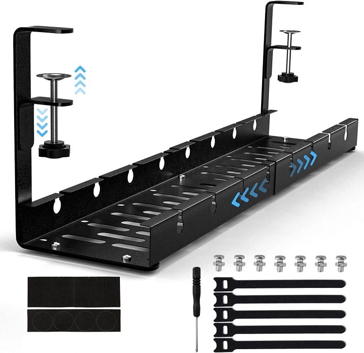 Storage Hook Stretchable Under Desk Cable Management Tray