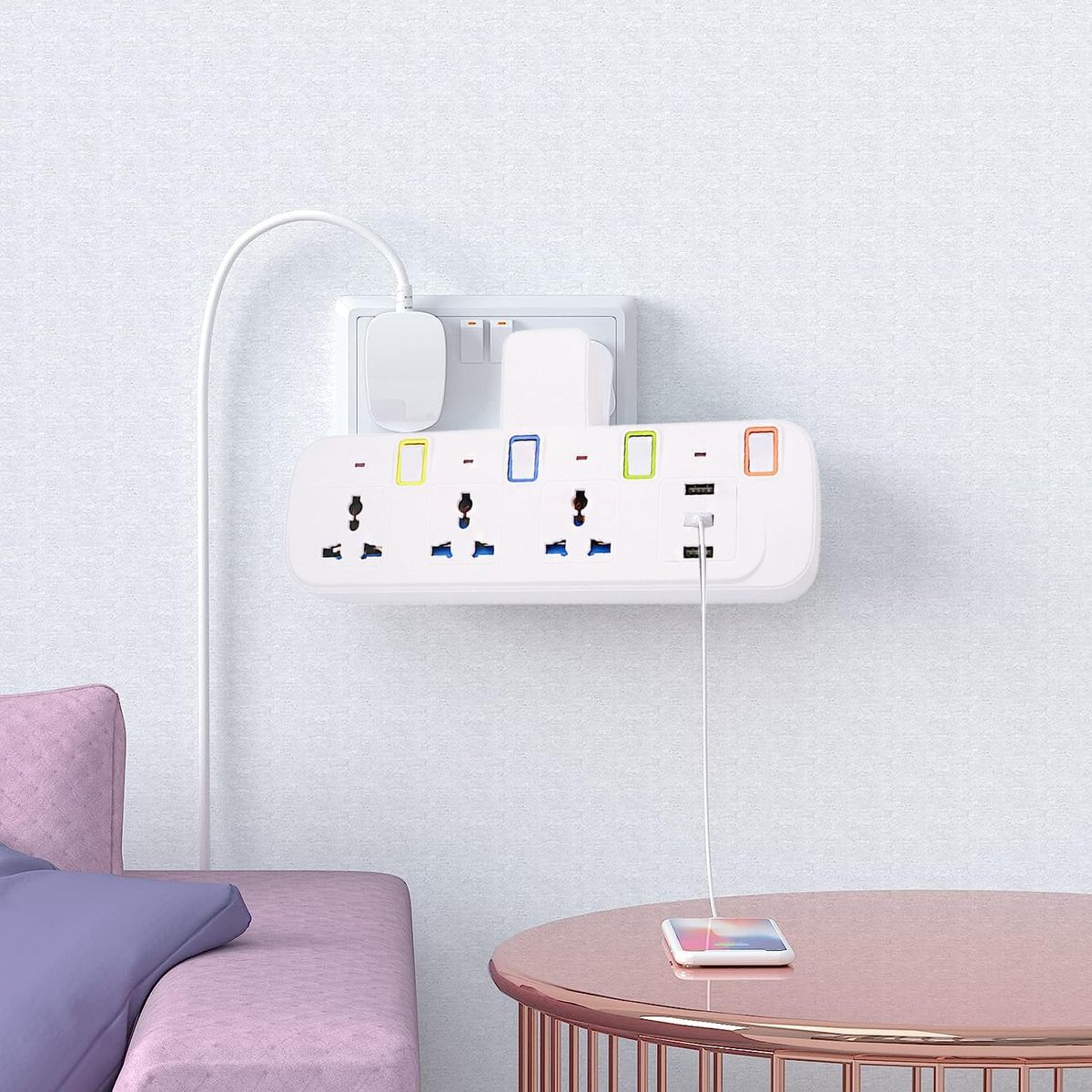 3 Ways Electrical SOCKET Extention Box With 3 USB Port