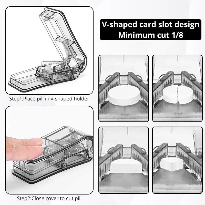Pill Cutter Best Pill Cutter for Small Or Large Pills Design Cuts Vitamins Pill Splitter