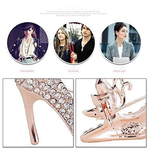 1X High-Heeled Shoes Brooch Pin Rhinestone Covered Scarves