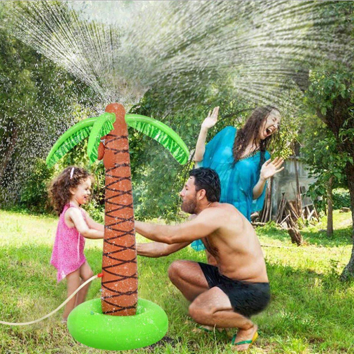 Large Coconut Inflatable Water Fountain Toy Beach Swimming Pools Mat For Kids/ Adults