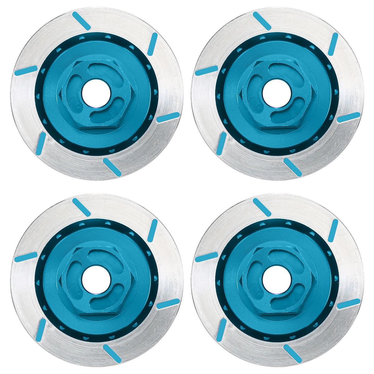 4PCS Simulation Aluminium Alloy Brake Plate Brake Discs 12mm Wheel Hex Compatible with Traxxas HSP 94123 94122 D4 CS 1/10 RC Car