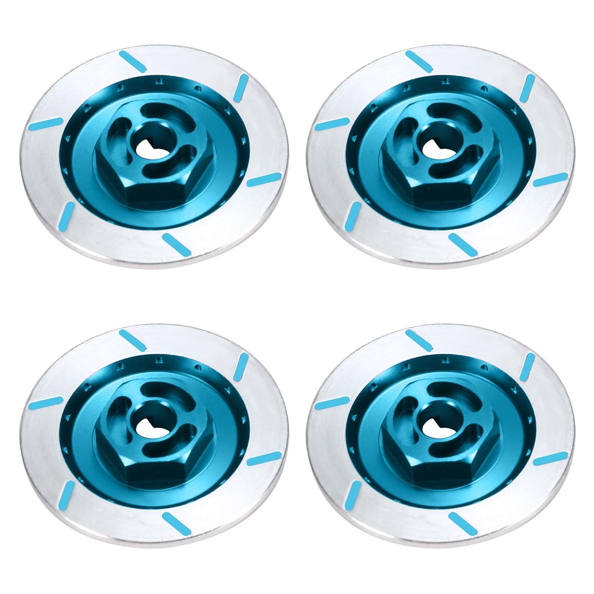 4PCS Simulation Aluminium Alloy Brake Plate Brake Discs 12mm Wheel Hex Compatible with Traxxas HSP 94123 94122 D4 CS 1/10 RC Car