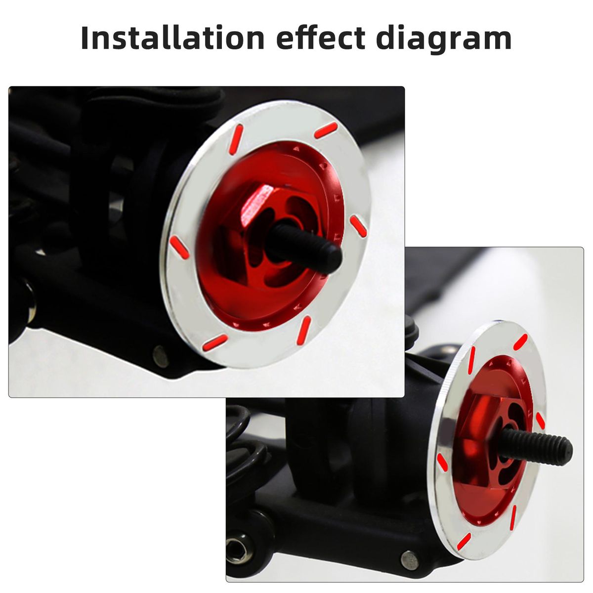 4PCS Simulation Aluminium Alloy Brake Plate Brake Discs 12mm Wheel Hex Compatible with Traxxas HSP 94123 94122 D4 CS 1/10 RC Car