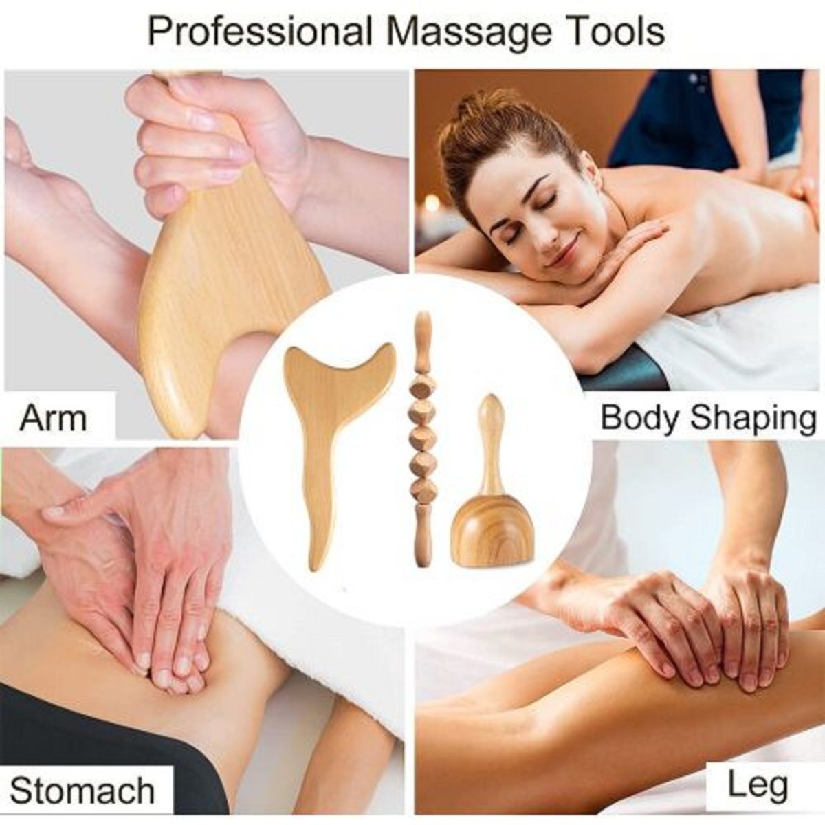 3-in-1 Professional Body Sculpting Wooden Massage Tool