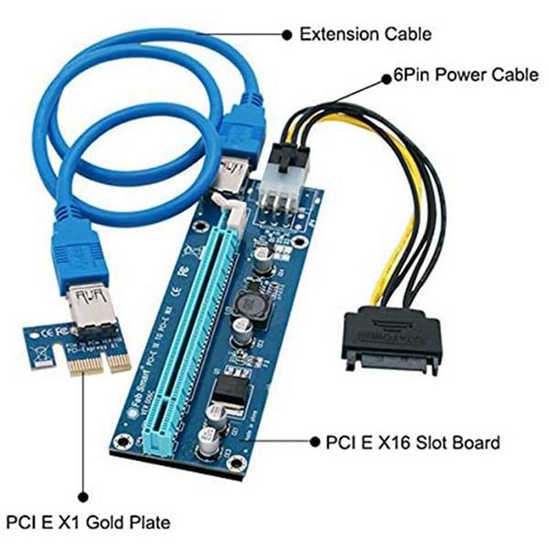 15 Pcs PCI-E Express 1X to 16X Extender Riser Card with