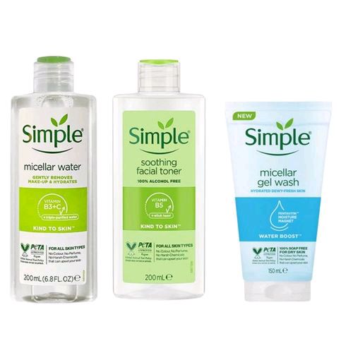 Cleansing Water + Facial Wash + Soothing Toner