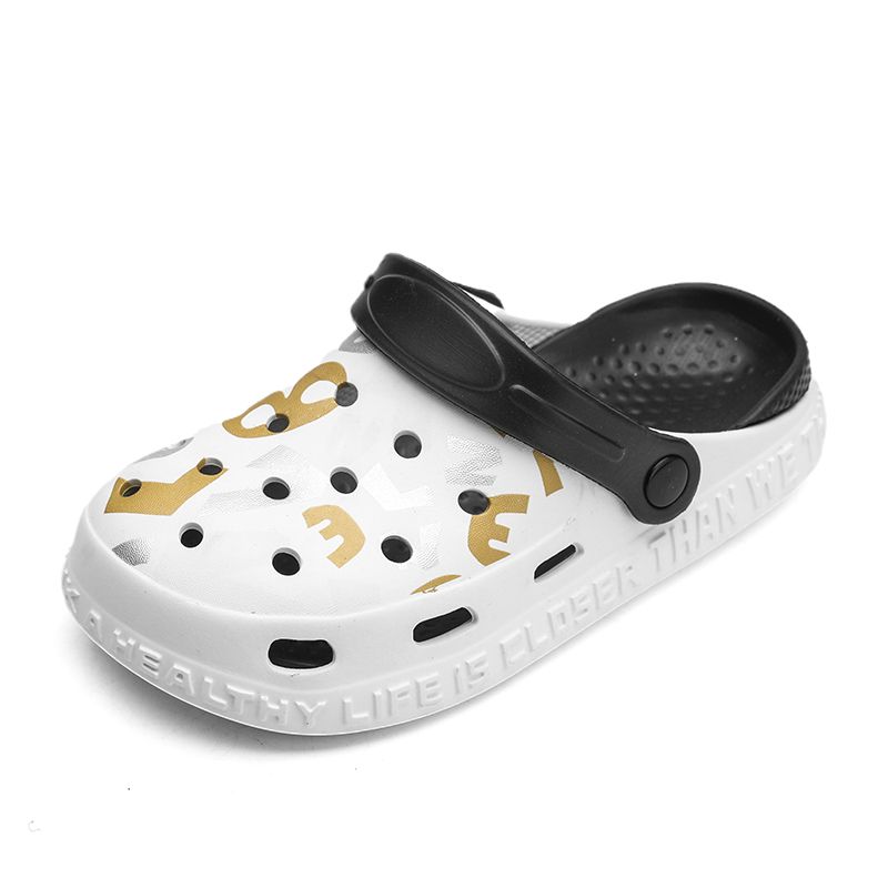 Kids Casual Shoes Unisex Sandals Clogs Mixed Color Letters Rubber Slippers Children Beach Shoes