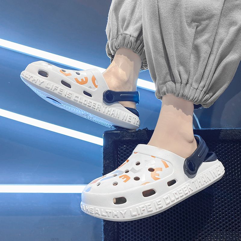 Kids Casual Shoes Unisex Sandals Clogs Mixed Color Letters Rubber Slippers Children Beach Shoes