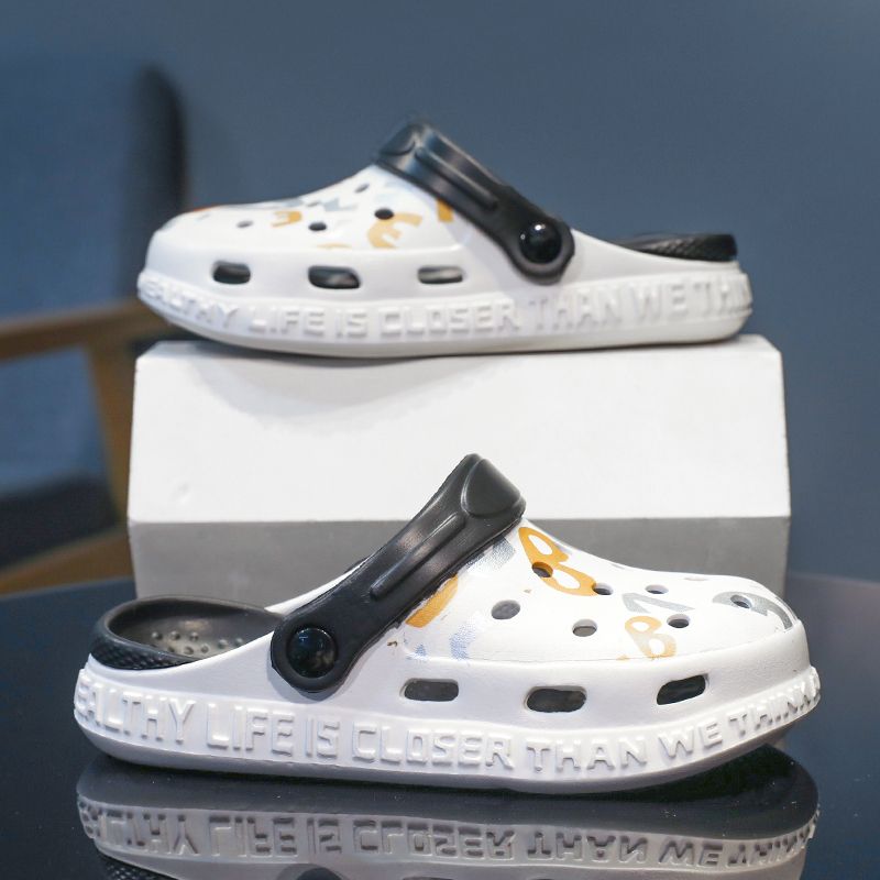 Kids Casual Shoes Unisex Sandals Clogs Mixed Color Letters Rubber Slippers Children Beach Shoes