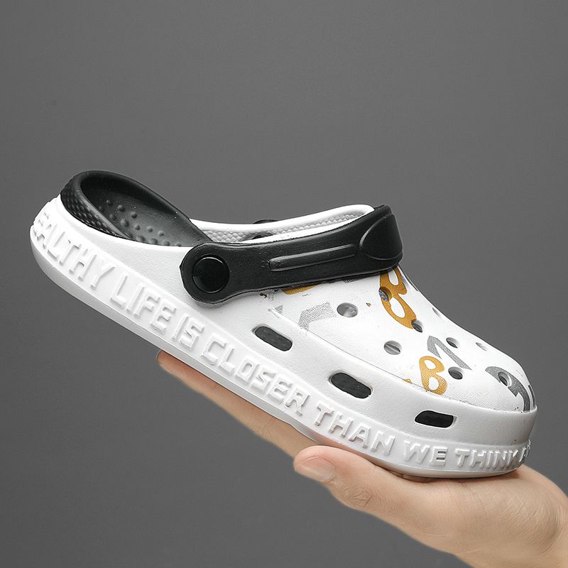 Kids Casual Shoes Unisex Sandals Clogs Mixed Color Letters Rubber Slippers Children Beach Shoes