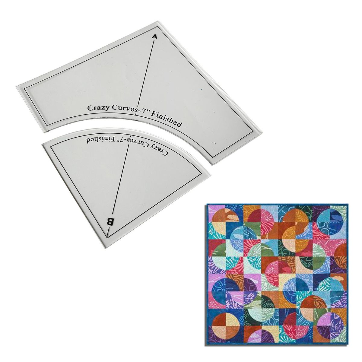 Acrylic Quilting Template DIY Tool Kit Quilt Stencil Ruler 7 Inch 2pcs