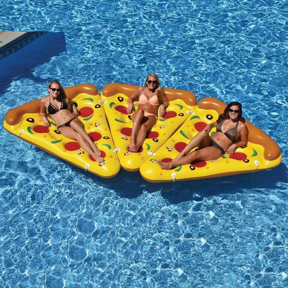 Inflable Pool Float,71''x59'',Giant Pizza Slice Pool Float Beach Floaty Party Toys