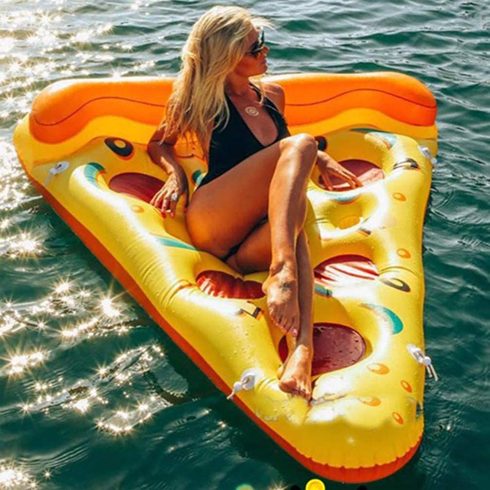 Inflable Pool Float,71''x59'',Giant Pizza Slice Pool Float Beach Floaty Party Toys