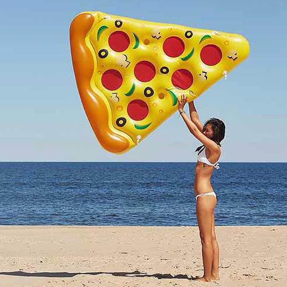 Inflable Pool Float,71''x59'',Giant Pizza Slice Pool Float Beach Floaty Party Toys