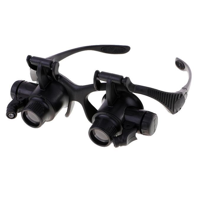 10-25X MAGNIFIER DOUBLE LENS EYE GLASSES LED LOUPE JEWELER WATCH