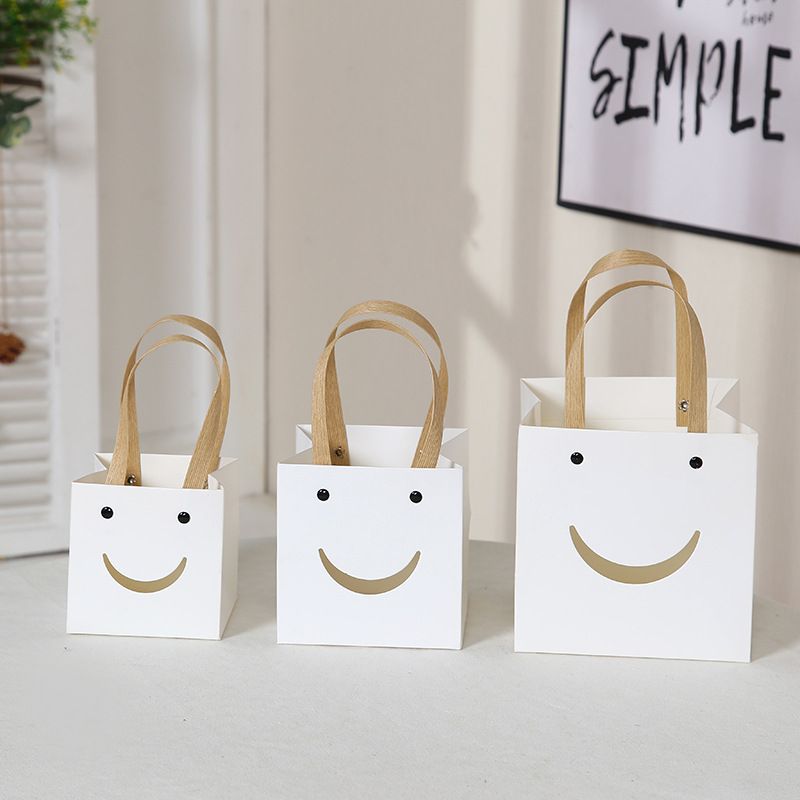510pcs Hand-Held Small Gift Bags Square Kraft Paper Bag For