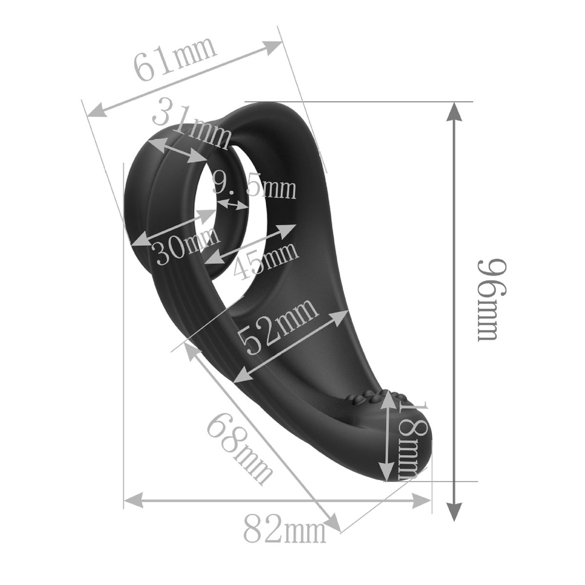 Silicone Phallus Dual Ring Lock Rings Set Sexual Stimulation