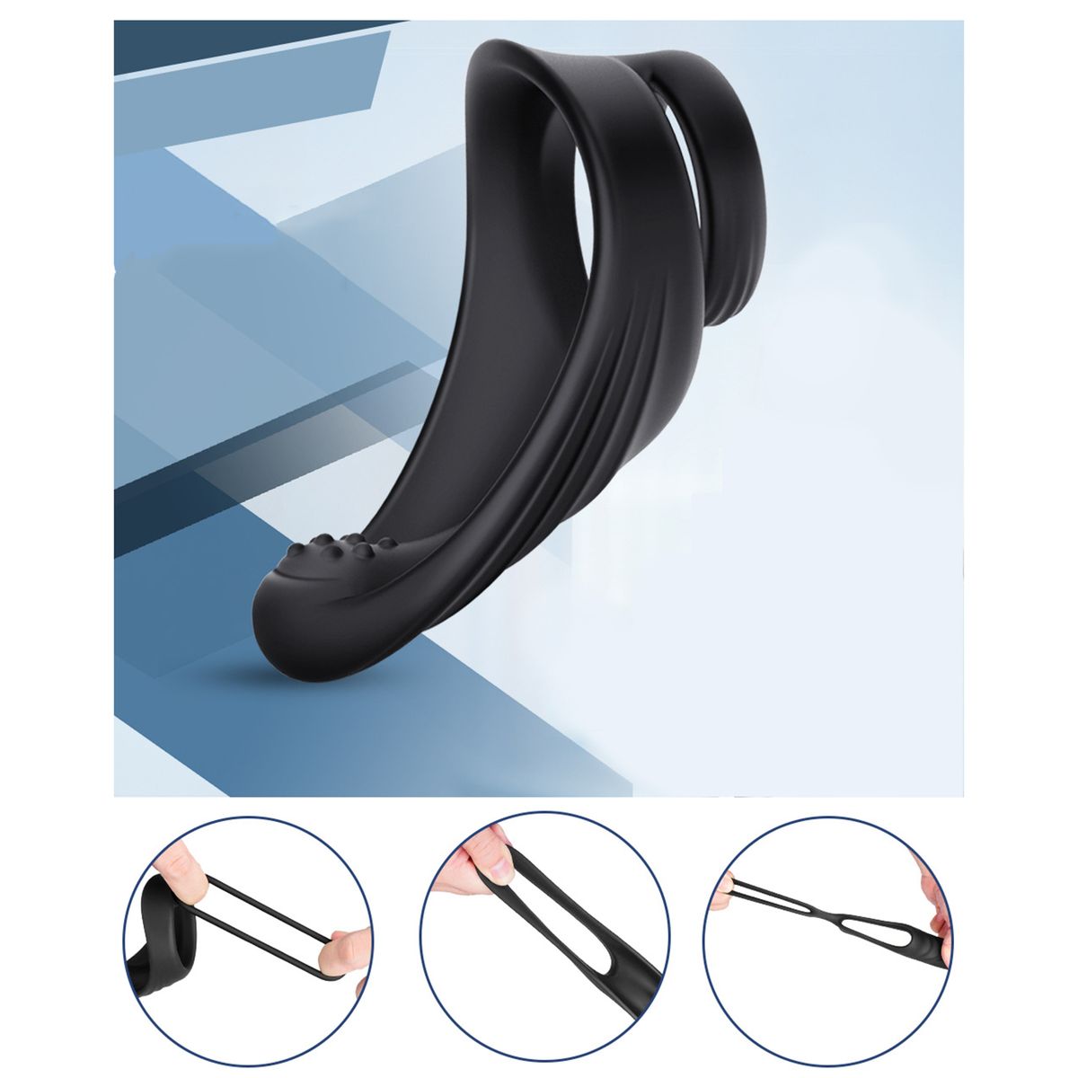 Silicone Phallus Dual Ring Lock Rings Set Sexual Stimulation