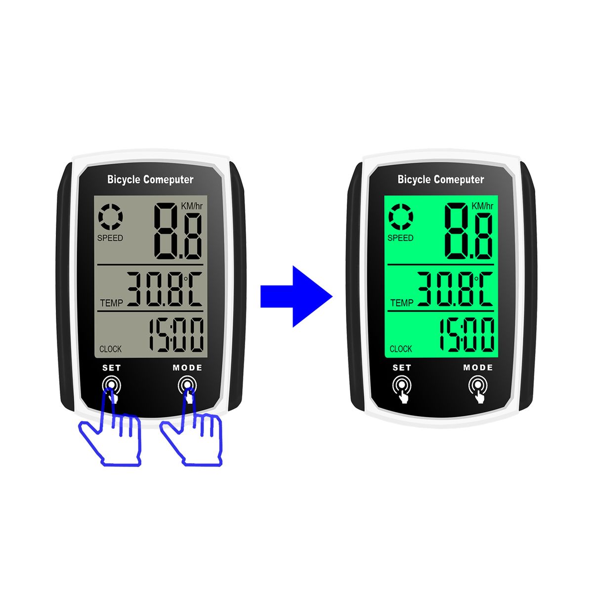 Wired Bike Computer 19 Functions Touch Bike Speedometer