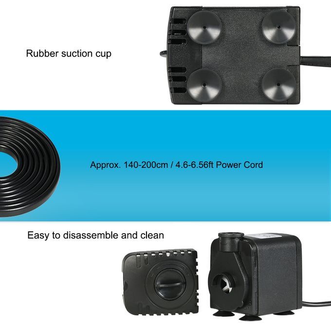 600L/H 8W Submersible Water Pump For Aquarium Tabletop