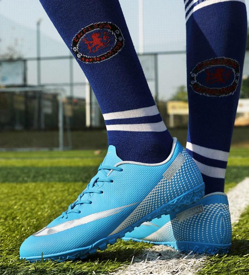 Fashion Football Shoes Men's Women's Non Slip Running  fallow Shoes  - Blue