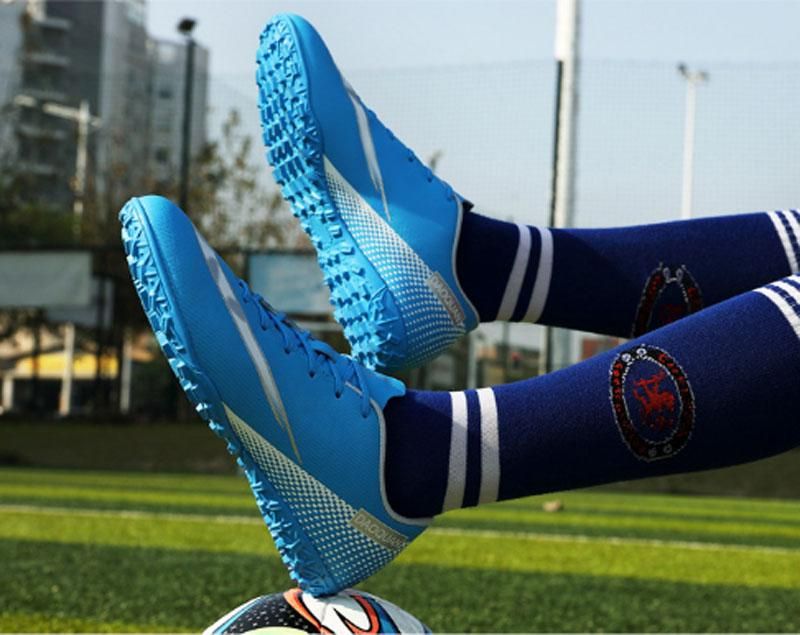 Fashion Football Shoes Men's Women's Non Slip Running  fallow Shoes  - Blue