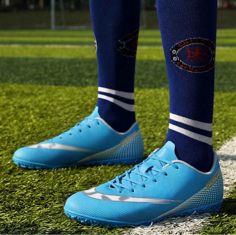 Fashion Football Shoes Men's Women's Non Slip Running  fallow Shoes  - Blue