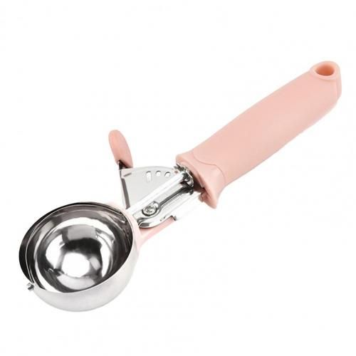 Kitchen Ice Cream Scoop High Hardness Smooth Stainless Steel Kitchen Tools Fruit Scooper Restaurants Ice Cream Ball Scoop Tools-Pink
