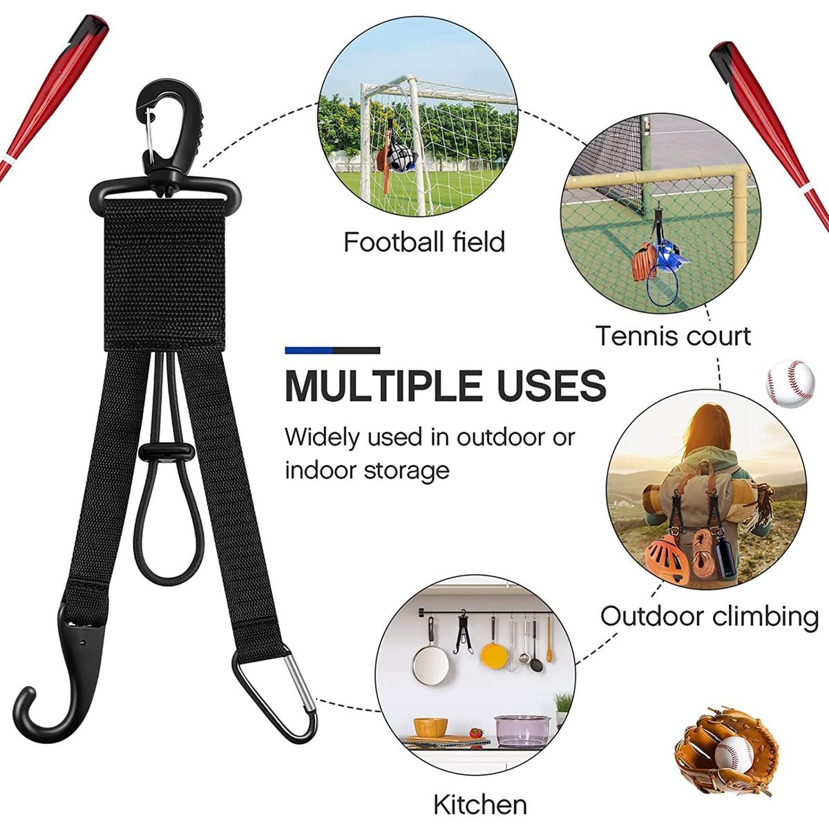 2Pcs Baseball Dugout Organizer Dugout Gear Hanger For